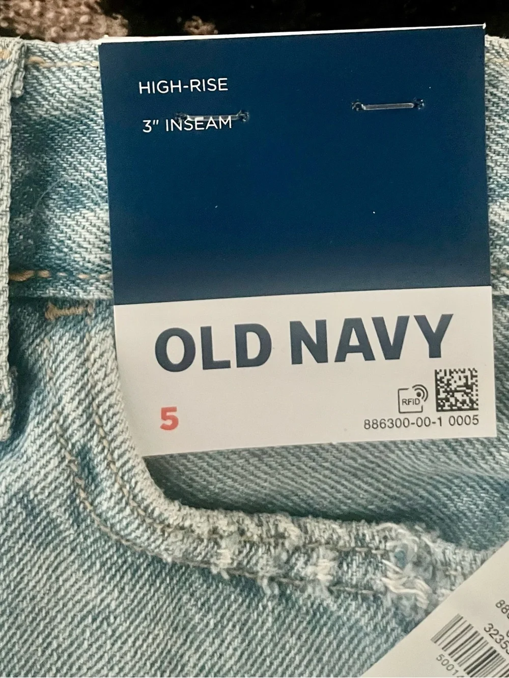 NWT Old Navy High-Waisted Ripped Frayed-Hem Jean Shorts for Girls Size 5